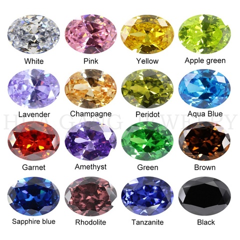 Zircon cubique pierre multicolore forme ovale brillant coupe lâche CZ pierres pierres synthétiques perles pour bijoux 2x3 ~ 13x18mm AAAAA ► Photo 1/6