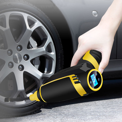 LED numérique Smart voiture compresseur d'air pompe Portable poche voiture pneu gonfleur électrique pompe à Air 150 PSI outil de réparation accessoires ► Photo 1/6