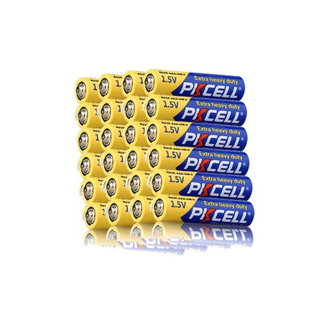 PKCELL – piles AAA 1.5v R03P, 24 pièces, carbone, Zinc, sèches, UM4 MN2400 3A, pour horloge, thermomètre numérique, pistolet ► Photo 1/6