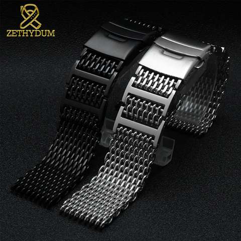 Bracelet en maille Milan en acier inoxydable, 20mm, 22mm, 24mm, 316L, pour bracelet de montre iwc omega, en métal massif de haute qualité ► Photo 1/6