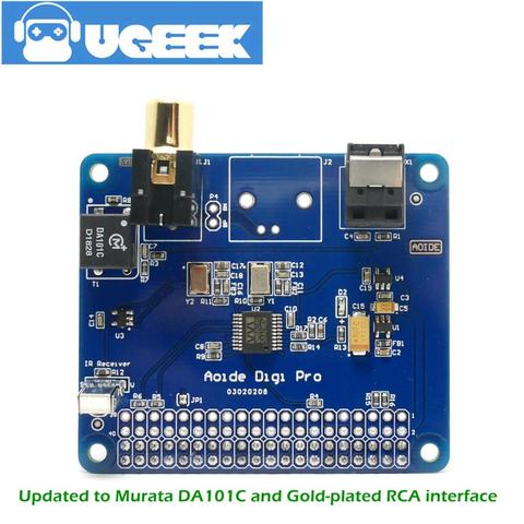 Carte son numérique UGEEK AOIDE HIFI DiGi Pro pour Raspberry pi 3 modèle B | deux oscillateurs | I2S SPDIF fibre optique | 44.1 & 48kHz | 3B + 3B ► Photo 1/6