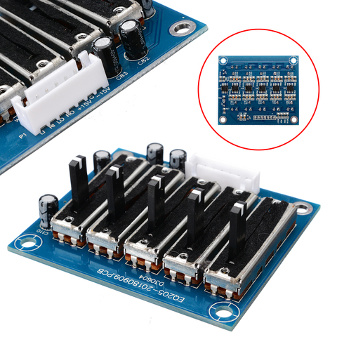 Carte égaliseur stéréo 5 bandes EQ réglable Module de carte de préamplification de tonalité Audio à 5 segments double puissance pour amplificateur ► Photo 1/6