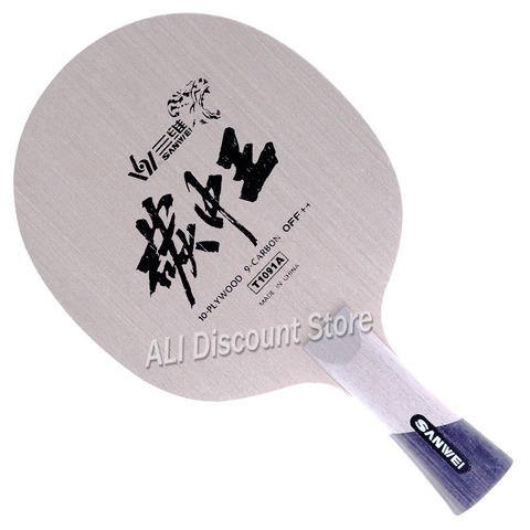 Sanwei – lame de Tennis de Table T1091A KING OF CARBON, 10 contreplaqué + 9 carbone doux, pour raquette de ping-pong ► Photo 1/6