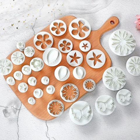 Moules à gâteau Fondant en forme de fleur, arbre de noël, moule à pâte à biscuits, Sugarcraft, coupe-piston, ensemble d'outils de décoration de cupcakes ► Photo 1/6