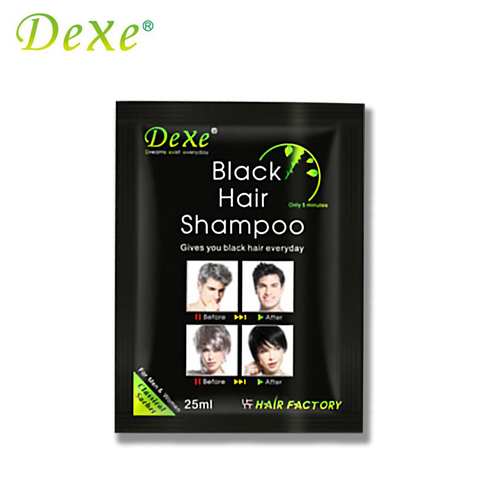 1 pièces Sachet classique 25 ml Dexe noir shampoing cheveux professionnel couleur cheveux seulement 5 Minutes teinture cheveux 3 couleur en option ► Photo 1/5