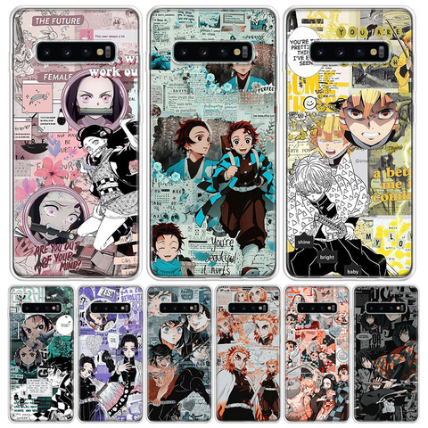 Kimetsu – coque de téléphone avec dessin animé Demon Slayer No Yaiba, pour Samsung Galaxy S10 S20 Ultra Lite Note 10 9 8 S9 S8 J4 J6 J8 Plus Pro S7 Co ► Photo 1/6