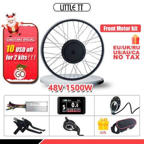 Kit de Conversion de vélo électrique 48V 1500W roue de moteur de moyeu avant 20-28 pouces moteur 700C pour Kit de Conversion EBike ► Photo 1/6