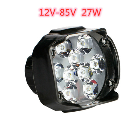 Ebike lumière de vélo électrique, phare étanche, pour vélo électrique, motos, lumière frontale, 9-LED, 24V, 36V, 48V, 60V, 72V, 27W ► Photo 1/6