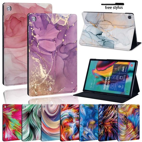 Étui de protection en cuir aquarelle pour Samsung Galaxy Tab A A6 7 