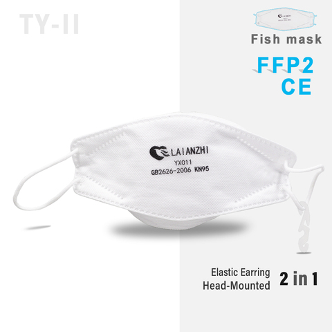 LAIANZHI – masque de protection pour le visage, modèle FFP2, KN95, CE, hygiénique, livraison rapide, sport, tête, boucles d'oreille ► Photo 1/6