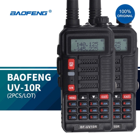 2 pièces Baofeng UV 10R professionnel talkies-walkie haute puissance 10W double bande 2 voies CB jambon Radio hf émetteur-récepteur VHF UHF BF UV-10R nouveau ► Photo 1/6