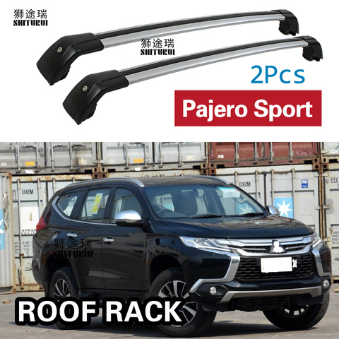 SHITURUI 2 pièces barres de toit pour Mitsubishi Pajero Sport SUV 2013 + barres latérales en alliage d'aluminium traverses porte-bagages de toit porte-bagages ► Photo 1/6