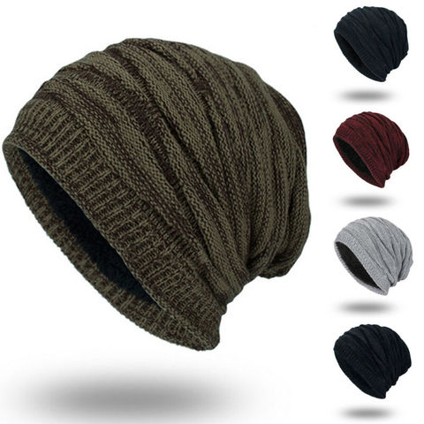 Bonnet Baggy en tricot surdimensionné, bonnet de Ski épais, chaud, bonnet de Ski, pour hommes et femmes ► Photo 1/6