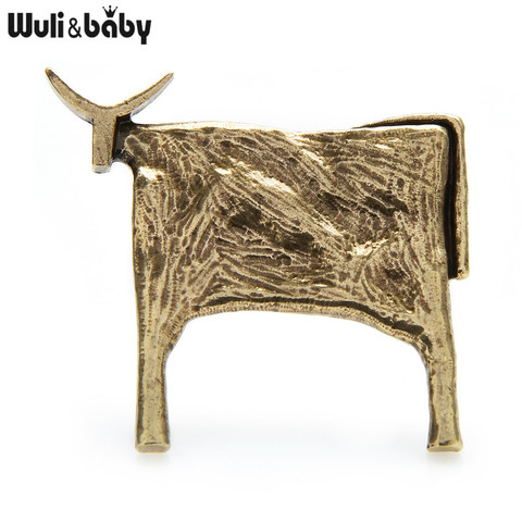 Wuli & baby Vintage broches bovin pour femmes unisexe Animal nouvel an broche bijoux accessoires ► Photo 1/4