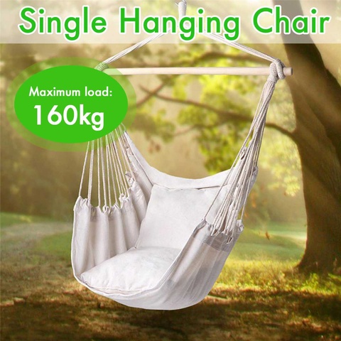 160kg hamac jardin accrocher paresseux chaise balançant intérieur extérieur meubles suspendus corde chaise balançoire chaise siège lit voyage Camping ► Photo 1/6