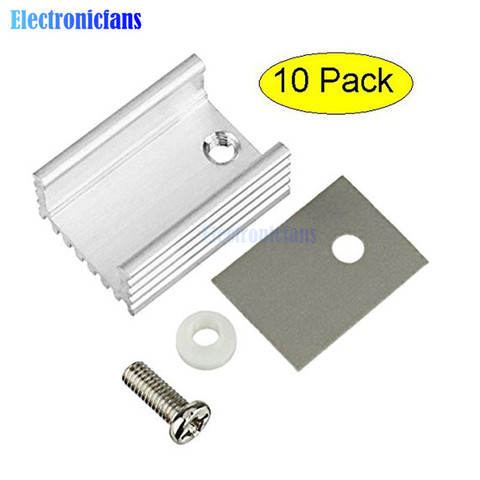 10 pièces TO-220 radiateur de refroidissement feuille d'aluminium dissipateur thermique Transistor dissipateur de chaleur refroidisseur radiateur de refroidissement pour composants d'ordinateur PC ► Photo 1/2