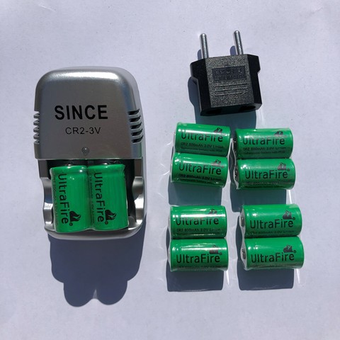 Pièces de 6 batteries + chargeur, batterie rechargeable 3V CR2 800 mAh, appareil photo numérique fabriqué avec des batteries spéciales; Chargeur de batterie CR2 ► Photo 1/6