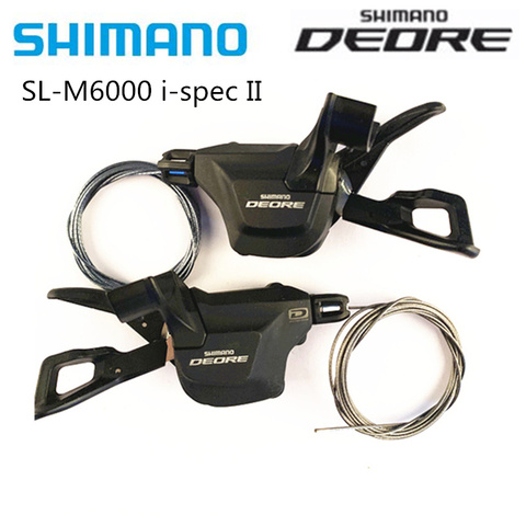 Shimano DEORE-leviers de changement de vitesse pour vtt, M6000 SL-M6000 M4100, droite/gauche, i-spec II manette de vitesse, 2/3x10 vitesses, 20 vitesses, 30s manette de vitesse ► Photo 1/6