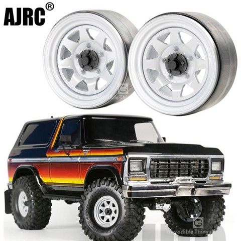 Jante de moyeu de roue en métal 1.9 pouces, 4 pièces, pour voiture sur chenilles 1/10 Rc Trx4 Bronco Rc4wd D90 D110 Axial Scx10 90046 Jimny Cfx Vs4 ► Photo 1/6