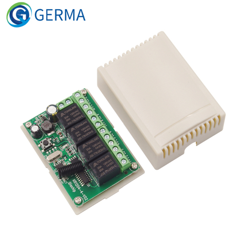 GERMA 433.92Mhz DC 6V 12V 24V 10A 4CH relais Module récepteur EV1527 télécommande sans fil commutateur 433Mhz pour moteur à courant continu bricolage ► Photo 1/6