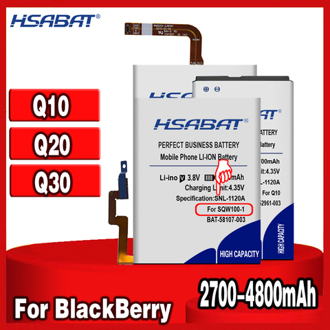 Batterie HSABAT pour BlackBerry passeport 4G Q30 SQW100-1 SQW100-3 Windermere/Q20 SQC100-1 classique SQC100-3/Q10 Q10 LTE SQN100-1 ► Photo 1/4