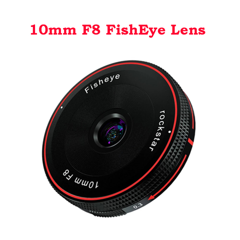 Rock Star RockStar 10mm F8 objectif FishEye mise au point fixe Micro Ultra grand angle pour Sony E Fuji X M4/3 Canon Eos M Nikon Z monture ► Photo 1/6