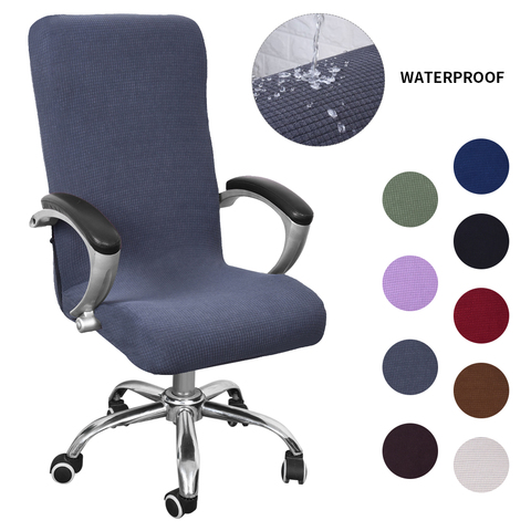 Ordinateur de bureau Anti-sale rotatif extensible bureau siège chaise couverture imperméable élastique chaise couvre housses amovibles S/M/L ► Photo 1/6