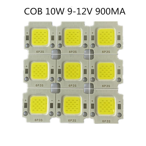 Perles lumineuses LED COB 10W 12V 30V 200 ma, puce 300 lm, lumière blanche chaude, blanche froide, haute puissance, pièces ► Photo 1/6