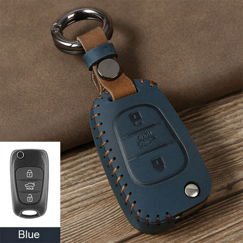 3 Button Retro Leather Flip Key Case Cover Holder Shell For KIA Rondo Sportage Soul Rio For Hyundai I30 IX35 Avante Verna ► Photo 1/6