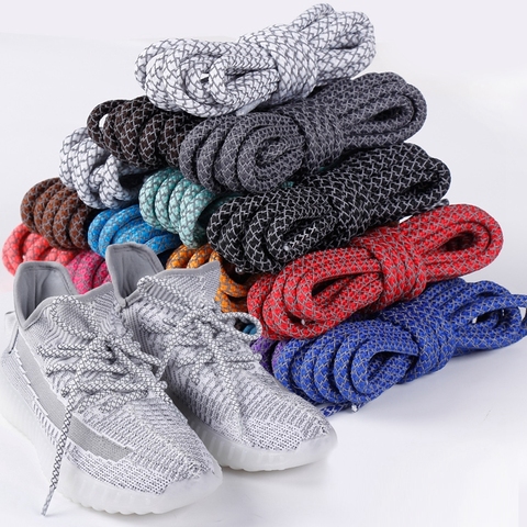 1 paire de lacets ronds de haute qualité 3M lacets de chaussures réfléchissants lacets de démarrage Sneaker lacet 19 couleurs longueur 100cm 120cm 140cm 160cm ► Photo 1/6