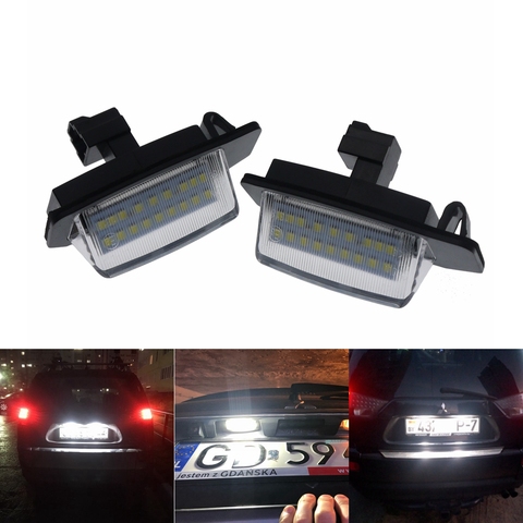 Lampe de plaque d'immatriculation Canbus 12V 18led, assemblage pour Mitsubishi Outlander XL(CW) 2006 – 2012 Lancer Sportback 2008, 2 pièces ► Photo 1/6