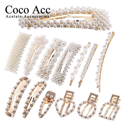 Pinces à cheveux perle snap clip mariage mariée strass hairgrip accessoires pour femmes filles ► Photo 1/6