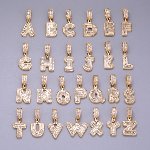 Juya – breloques Alphabet en or 33x13mm, initiales A-Z, breloques pour collier et Bracelets faits à la main, nom, accessoires de fabrication de bijoux ► Photo 1/6