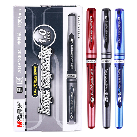 M & G Gel stylo 1.0mm grand pinceau épais tête d'affaires bureau Signature stylo étudiant stylo dur calligraphie pratique stylo ► Photo 1/5