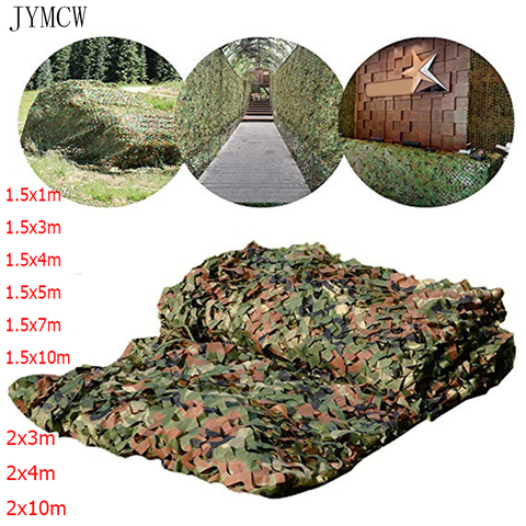 Filets de Camouflage militaire pour chasse et entraînement en forêt, couvertures de voiture, tente d'ombrage, abri solaire de Camping, 1.5x3m /2x10m ► Photo 1/6