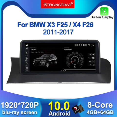 10.25 ''IPS 1920*720P 4G Lte Android 10.0 lecteur multimédia de voiture pour BMW X3 F25 X4 F26 CIC NBT système Autoradio Navigation GPS ► Photo 1/6