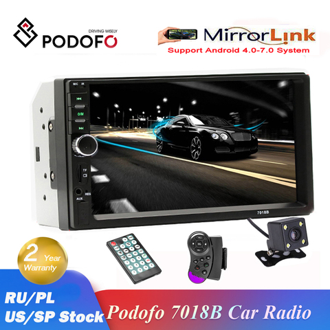 Podofo 2022 nouveau 2 Din autoradio Bluetooth 7 