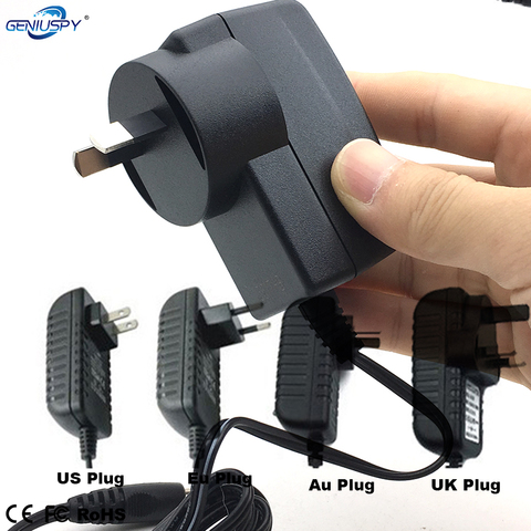 GENIUSPY ue/US/UK/AU Plug CE qualifié ca 110-240V à DC 12V 2A ou 1A adaptateur d'alimentation pour caméra de vidéosurveillance ► Photo 1/6