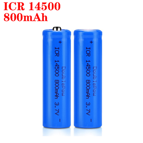 Capacité adéquate 14500 800mAh 3.7V Li-ion Batteries rechargeables AA batterie pile au Lithium pour lampe de poche Led phares torche ► Photo 1/5