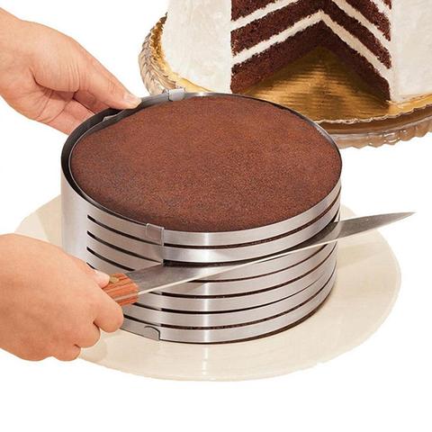 Coupe-gâteau rond en acier inoxydable, moule de cuisson de Mousse, anneau réglable ► Photo 1/5