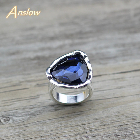 Anslow – bague de fiançailles en cristal à grand cœur pour Couple amoureux, bijoux à la mode, Design créatif, cadeau de haute qualité, LOW0050AR ► Photo 1/6