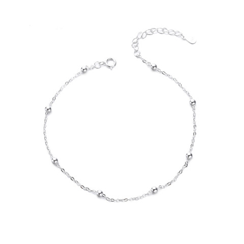 Bijoux pour femmes, bijoux pour la cheville, chaîne en argent Sterling 925, mode été, pour fête de plage, perles, meilleur cadeau pour filles ► Photo 1/5