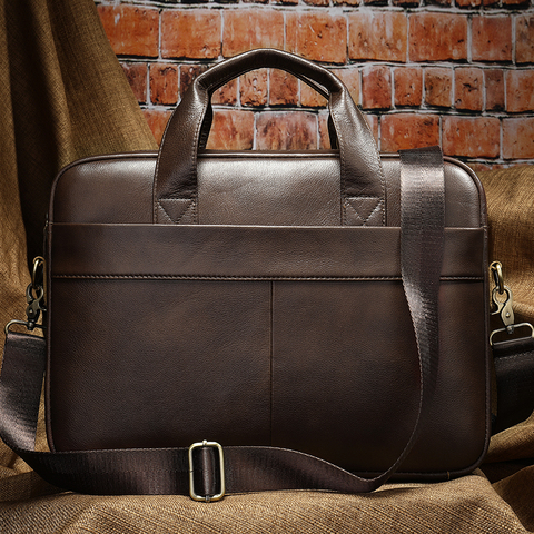 Hommes porte-documents en cuir véritable sacs de bureau pour hommes pochette d'ordinateur en cuir sac de messager homme affaires malette pour homme hommes sacs 7022 ► Photo 1/6