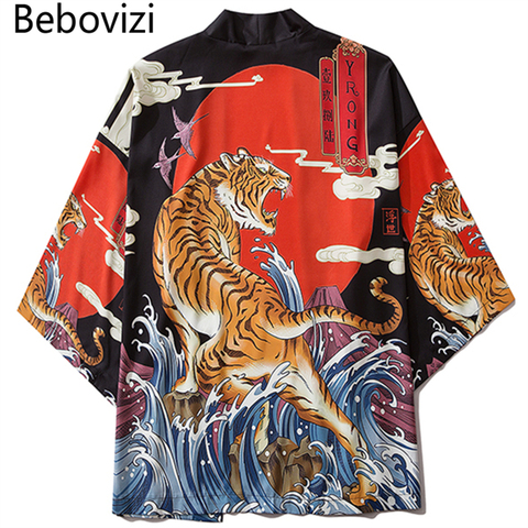 Bebovizi – Kimono tigre Yukata de Style chinois, Cardigan pour femmes, Kimono traditionnel japonais, Streetwear japonais, vêtements amples pour hommes, 2022 ► Photo 1/5