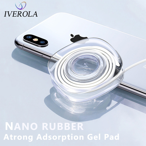 Univerola – support de téléphone portable en caoutchouc Nano pour voiture, ventouse murale, enrouleur de câble, forte absorption, Gel Pad stike ► Photo 1/6