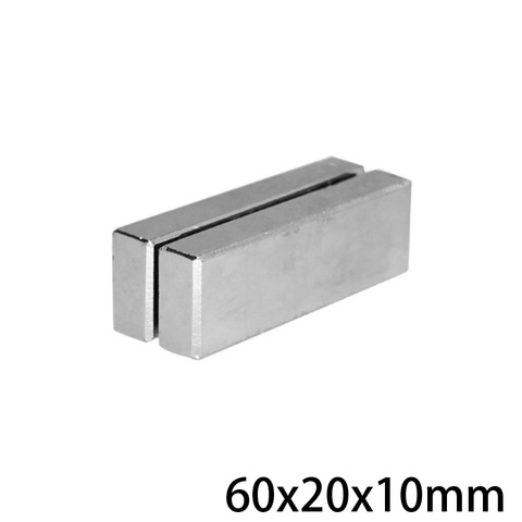 Bloc magnétique surpuissant en néodyme, 60x20x10mm, 1 à 10 pièces ► Photo 1/6