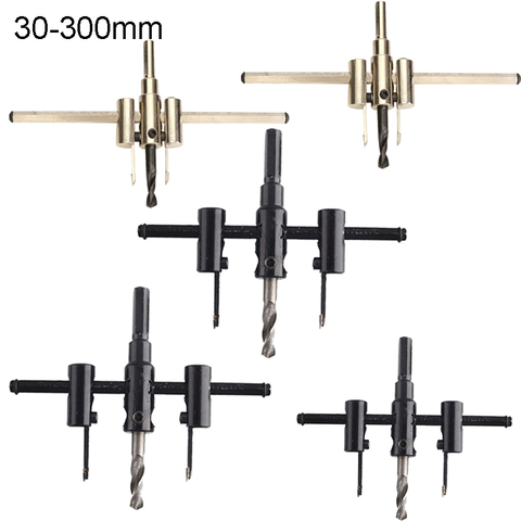 30mm-200mm 30mm-300mm réglable cercle trou Cutter bois foret scie ronde lame de coupe avion Type bricolage outil ► Photo 1/6