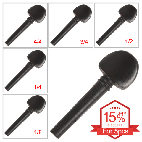 Astonvilla Ébène Bois Violon Peg avec 5 Tailles Différentes pour 1/8 et 1/4 et 1/2 et 3/4 et 4/4 Violon 50 à 65mm ► Photo 1/6