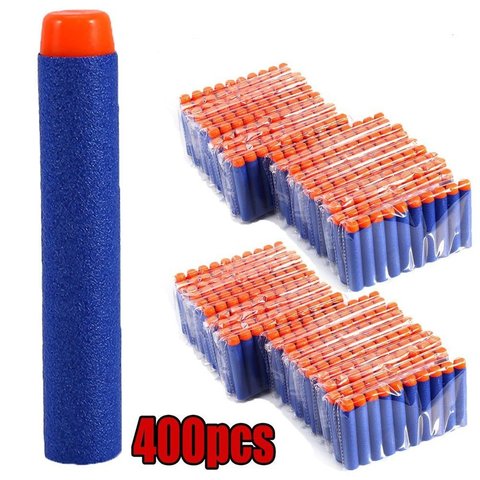 400 pièces/ensemble balles souples fléchettes pour pistolet Nerf tête ronde recharge éponge fléchettes sécurité enfants jouet pistolet balles pour NERF n-strike blaster ► Photo 1/6