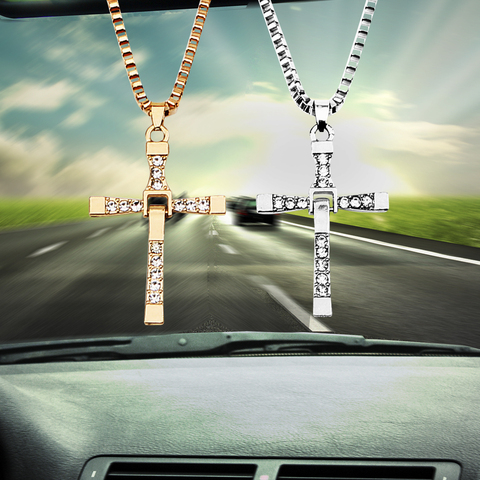 Accessoires d'intérieur de voiture en alliage, rétroviseur suspendu, ornements, pendentif de voiture, croix chrétienne ► Photo 1/6